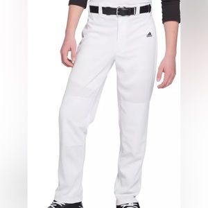 adidas Boys' Triple Stripe Phenom Open Bottom Piped Baseball Pants White Size S